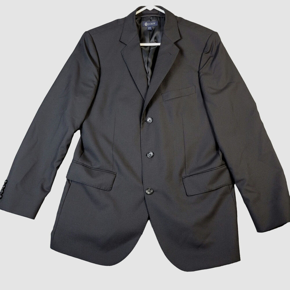 J Crew Loro Piana Super 120's Wool Blazer Men's 40R Black Suit Jacket Career